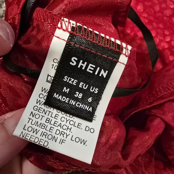 Women's Shein Bundle of Satin Jacquard Tie Back Crop Bandana Tops | Size Medium - Picture 9 of 10